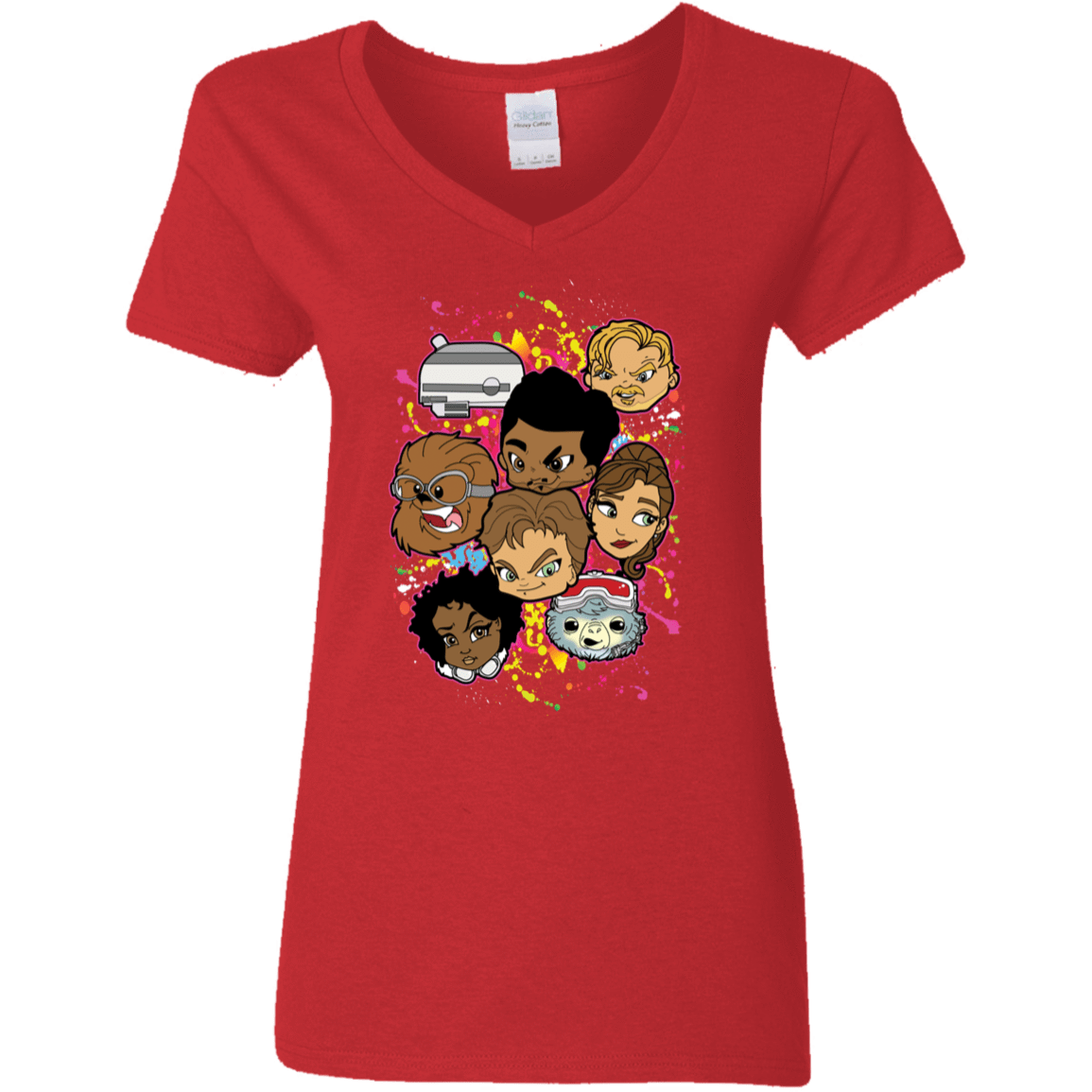 T-Shirts Red / S Solo Heads Women's V-Neck T-Shirt