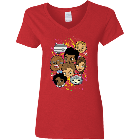 T-Shirts Red / S Solo Heads Women's V-Neck T-Shirt