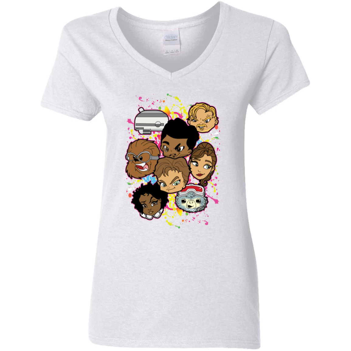 T-Shirts White / S Solo Heads Women's V-Neck T-Shirt