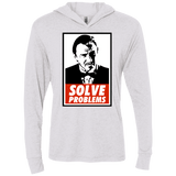 T-Shirts Heather White / X-Small Solve problems Triblend Long Sleeve Hoodie Tee