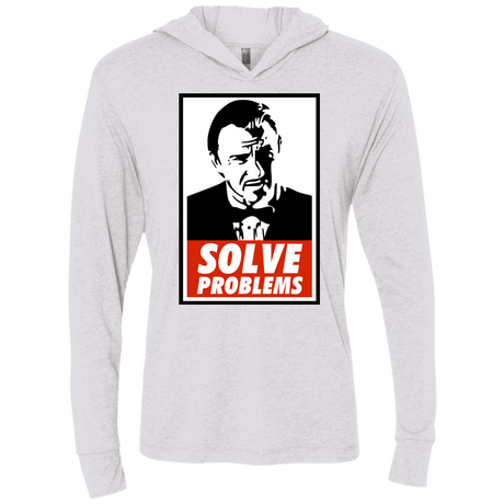 T-Shirts Heather White / X-Small Solve problems Triblend Long Sleeve Hoodie Tee