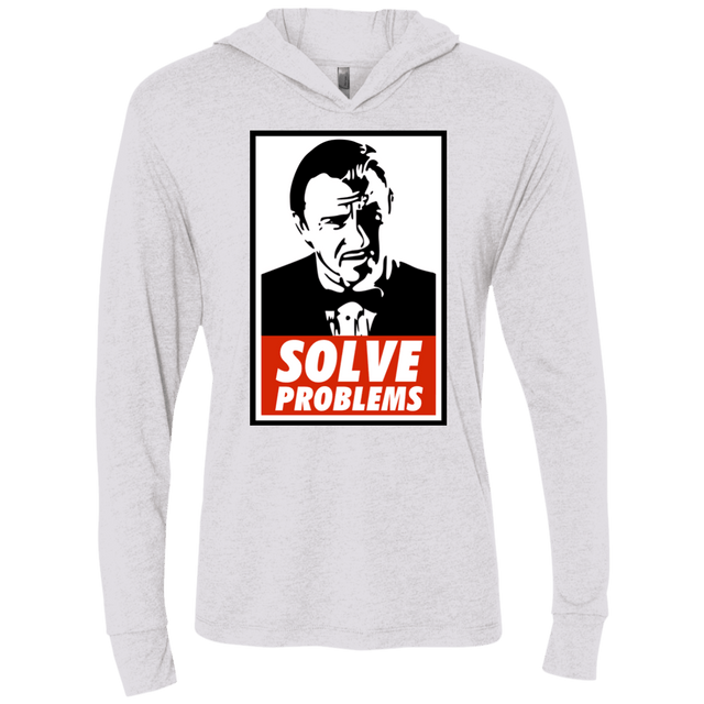 T-Shirts Heather White / X-Small Solve problems Triblend Long Sleeve Hoodie Tee