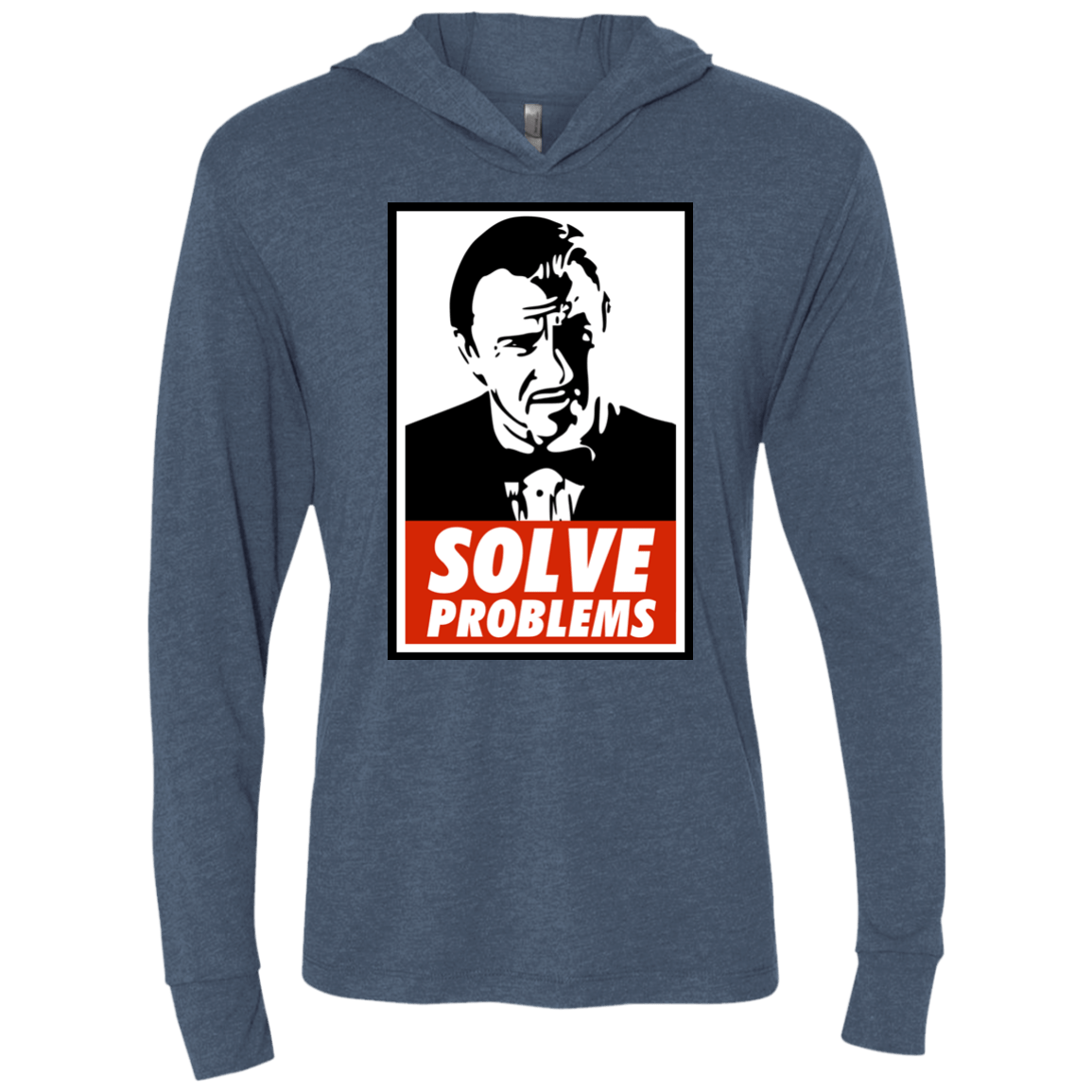 T-Shirts Indigo / X-Small Solve problems Triblend Long Sleeve Hoodie Tee
