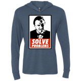 T-Shirts Indigo / X-Small Solve problems Triblend Long Sleeve Hoodie Tee