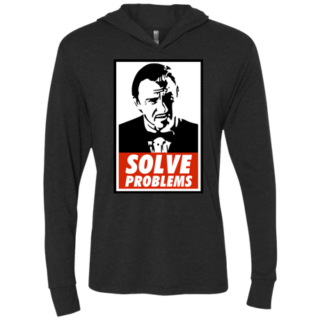T-Shirts Vintage Black / X-Small Solve problems Triblend Long Sleeve Hoodie Tee