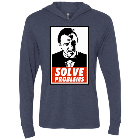 T-Shirts Vintage Navy / X-Small Solve problems Triblend Long Sleeve Hoodie Tee