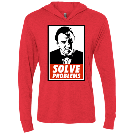 T-Shirts Vintage Red / X-Small Solve problems Triblend Long Sleeve Hoodie Tee