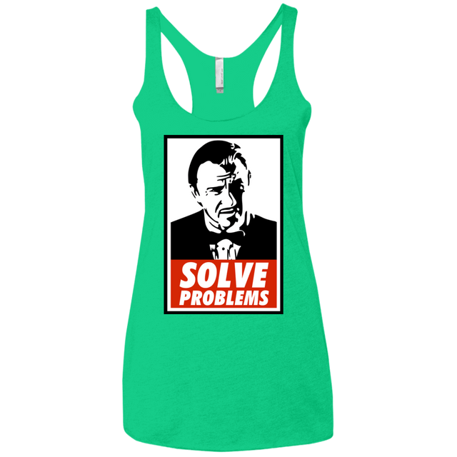 T-Shirts Envy / X-Small Solve problems Women's Triblend Racerback Tank