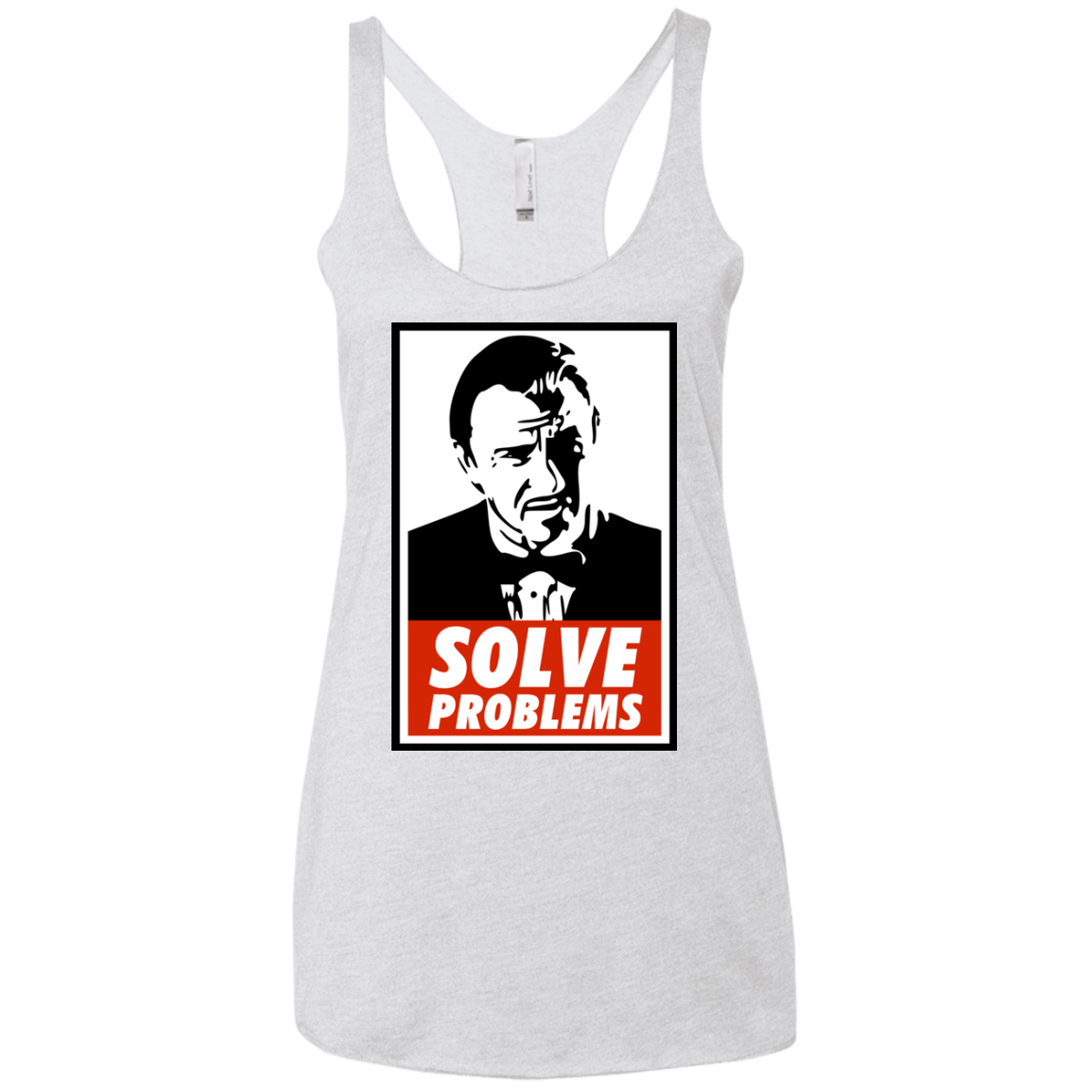 T-Shirts Heather White / X-Small Solve problems Women's Triblend Racerback Tank