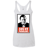 T-Shirts Heather White / X-Small Solve problems Women's Triblend Racerback Tank