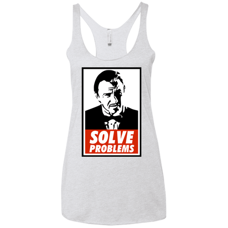 T-Shirts Heather White / X-Small Solve problems Women's Triblend Racerback Tank