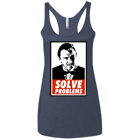T-Shirts Vintage Navy / X-Small Solve problems Women's Triblend Racerback Tank