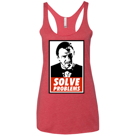 T-Shirts Vintage Red / X-Small Solve problems Women's Triblend Racerback Tank