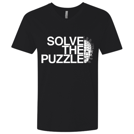 T-Shirts Black / X-Small Solve The Puzzle V2 Men's Premium V-Neck