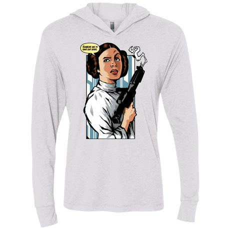 T-Shirts Heather White / X-Small Someone has to save our skins Triblend Long Sleeve Hoodie Tee