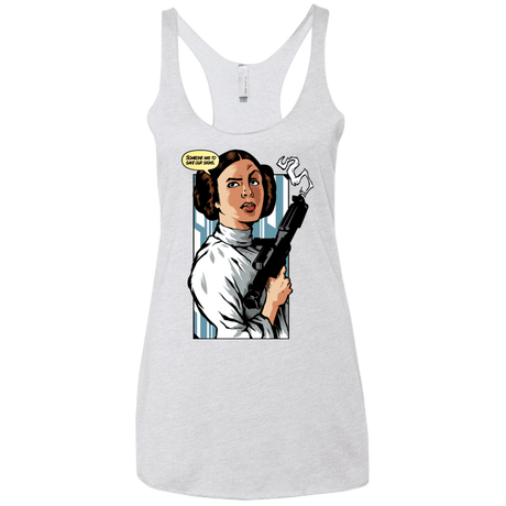T-Shirts Heather White / X-Small Someone has to save our skins Women's Triblend Racerback Tank