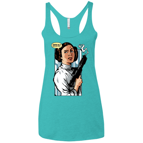 T-Shirts Tahiti Blue / X-Small Someone has to save our skins Women's Triblend Racerback Tank