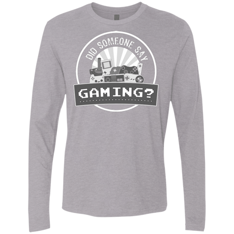 T-Shirts Heather Grey / Small Someone Say Gaming Men's Premium Long Sleeve