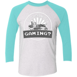 T-Shirts Heather White/Tahiti Blue / X-Small Someone Say Gaming Men's Triblend 3/4 Sleeve