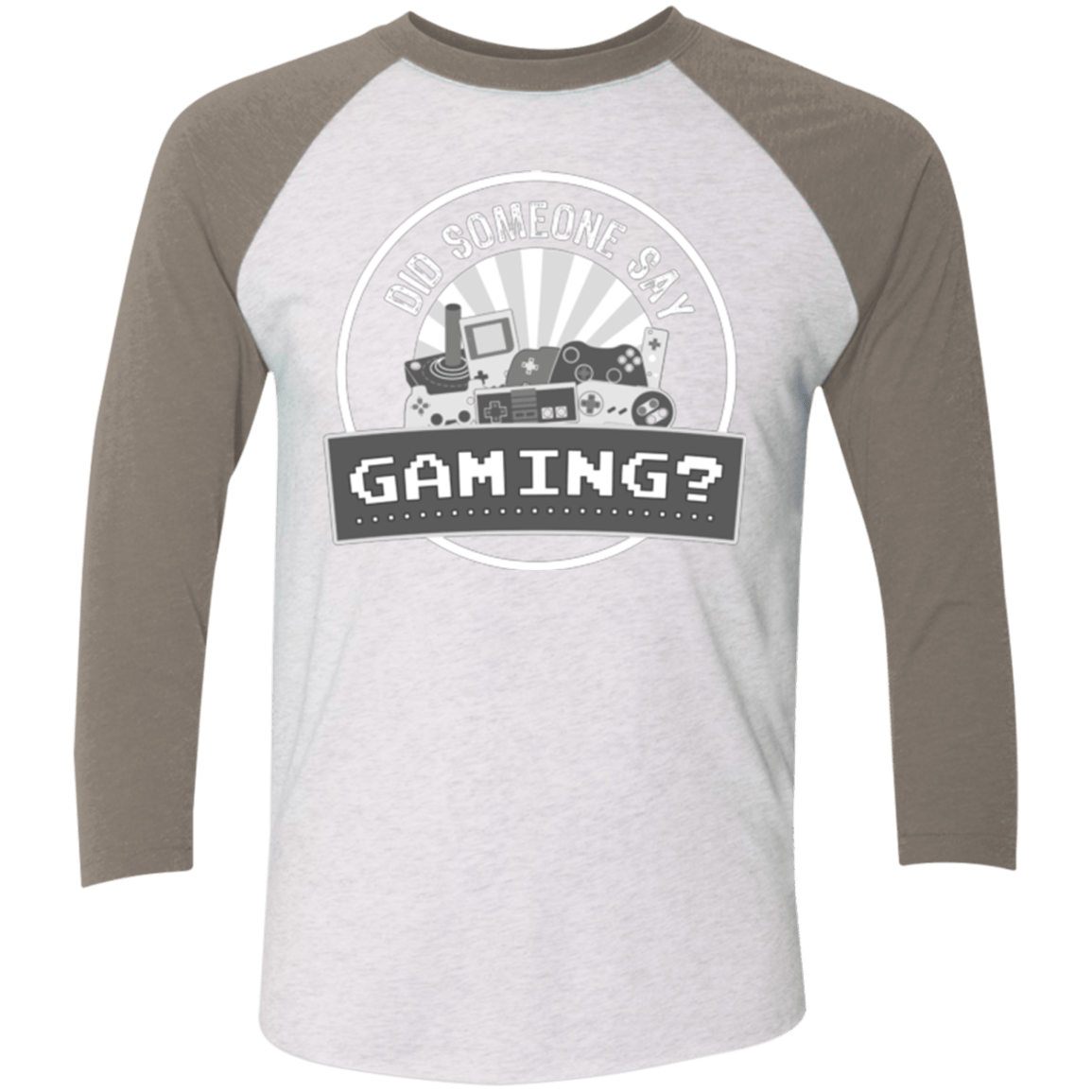 T-Shirts Heather White/Vintage Grey / X-Small Someone Say Gaming Men's Triblend 3/4 Sleeve