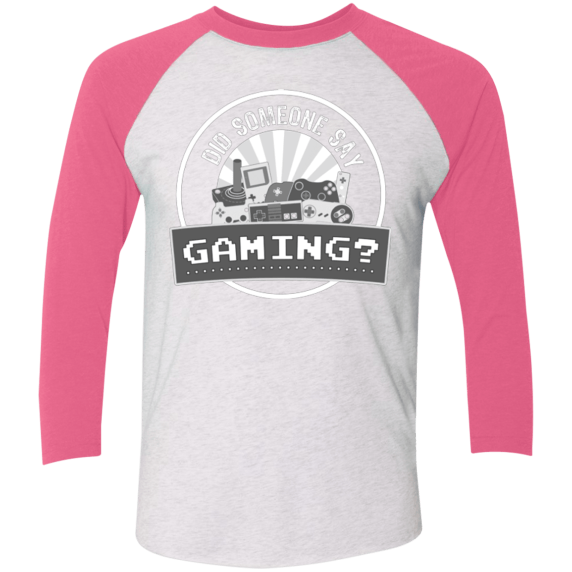 T-Shirts Heather White/Vintage Pink / X-Small Someone Say Gaming Men's Triblend 3/4 Sleeve
