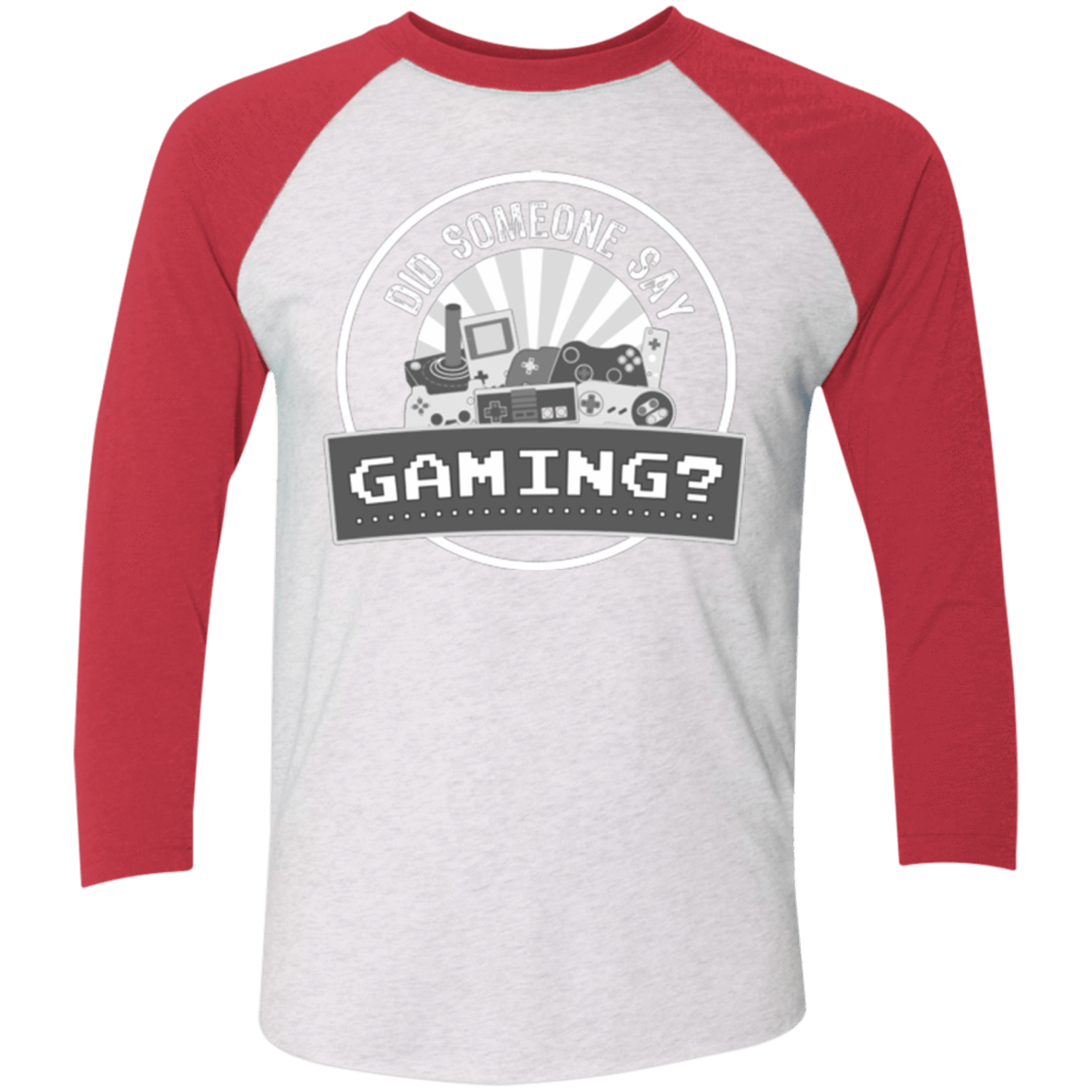T-Shirts Heather White/Vintage Red / X-Small Someone Say Gaming Men's Triblend 3/4 Sleeve