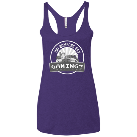 T-Shirts Purple / X-Small Someone Say Gaming Women's Triblend Racerback Tank