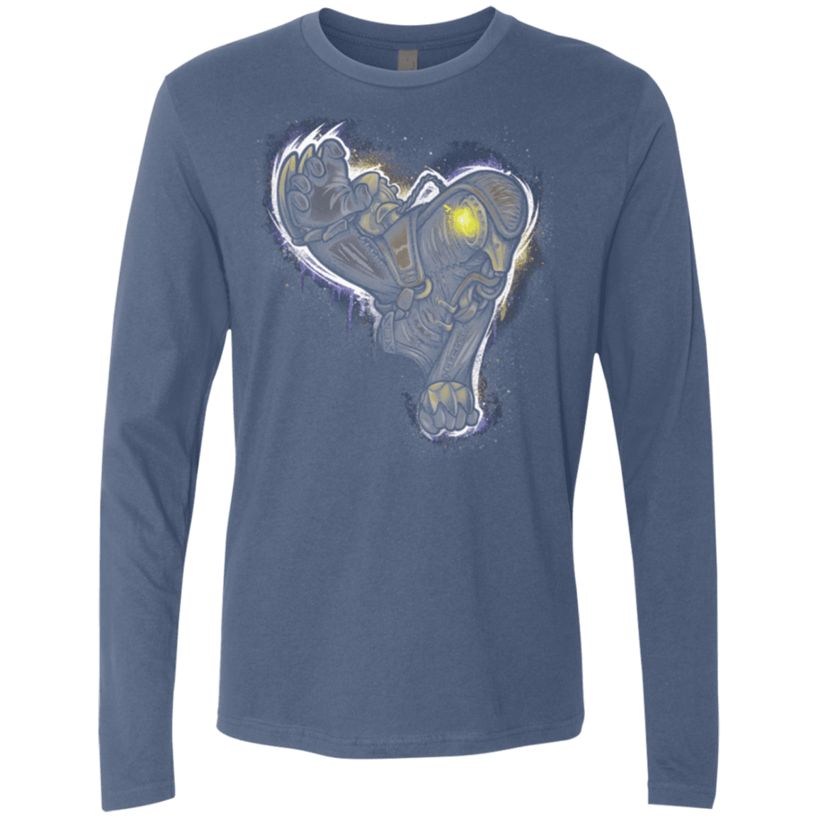 T-Shirts Indigo / Small Songbird portrait Men's Premium Long Sleeve