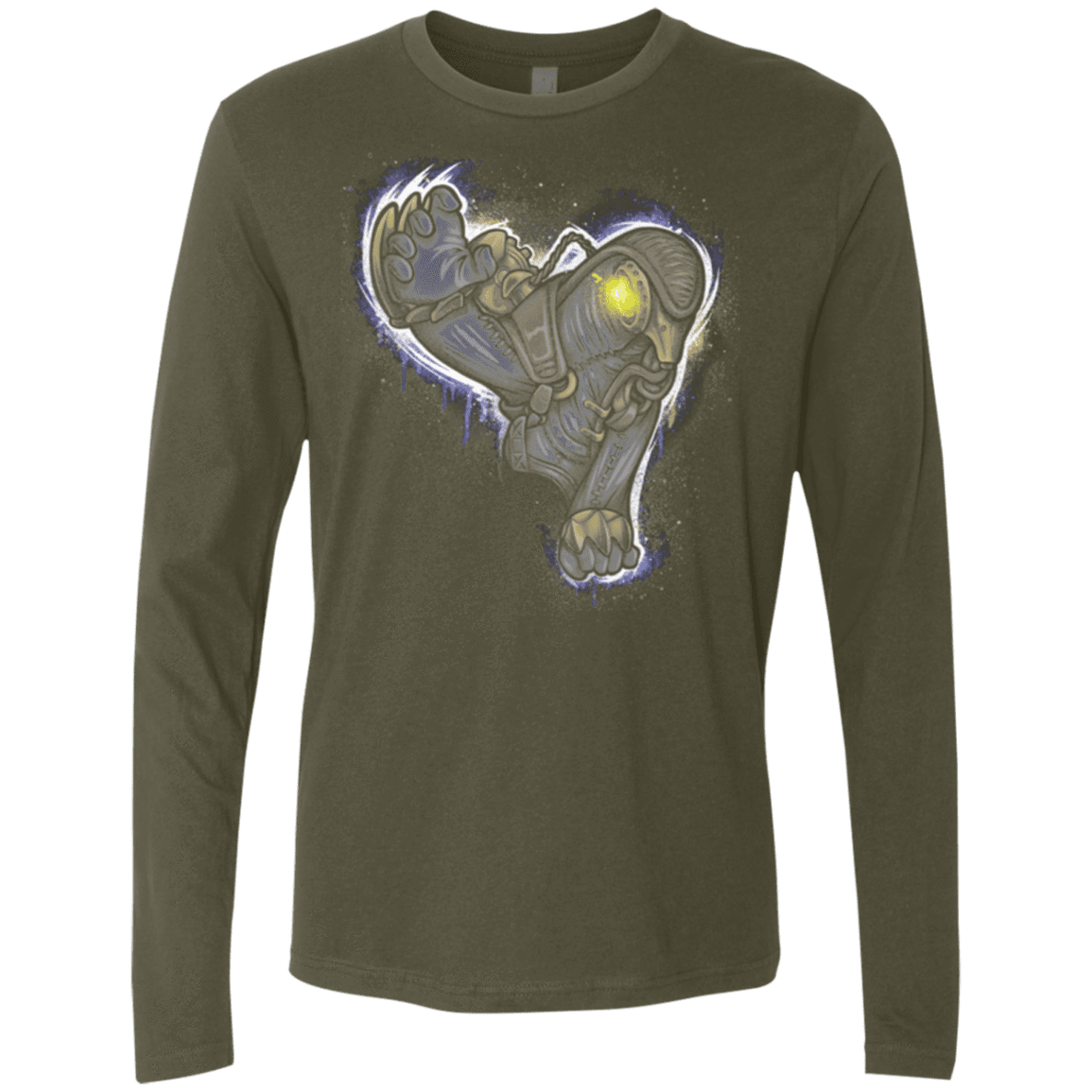 T-Shirts Military Green / Small Songbird portrait Men's Premium Long Sleeve