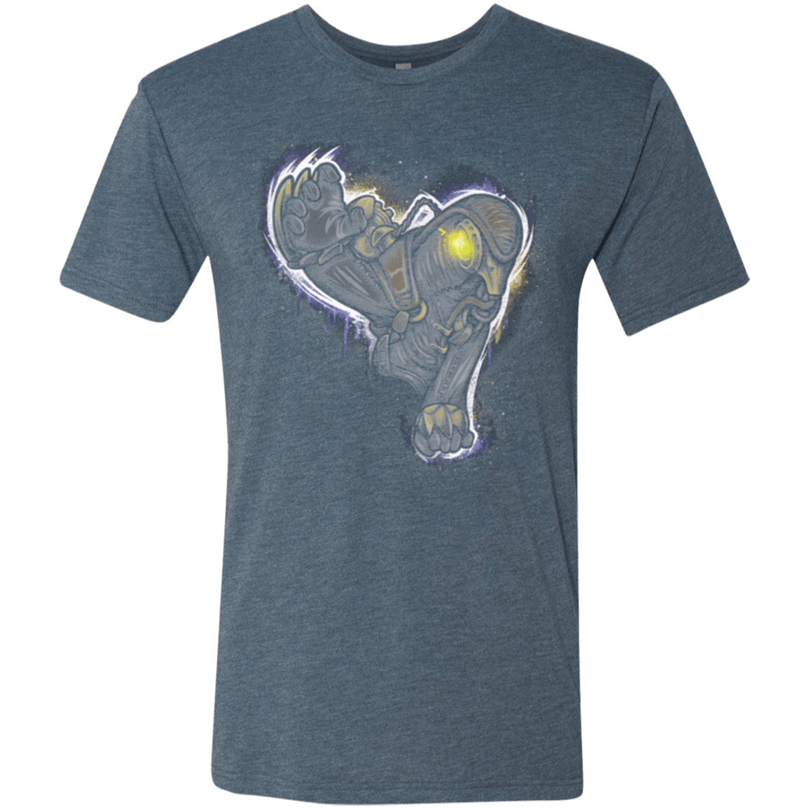 T-Shirts Indigo / Small Songbird portrait Men's Triblend T-Shirt