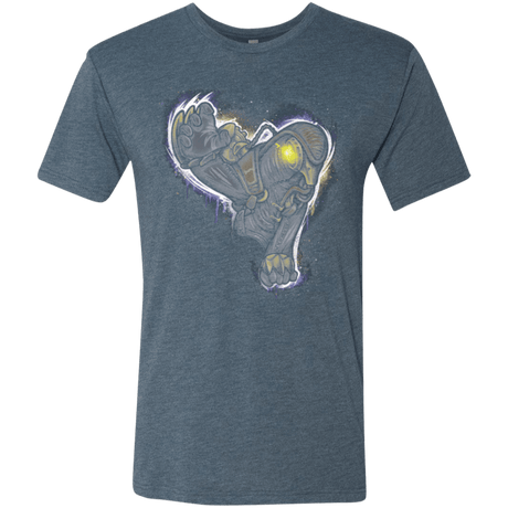 T-Shirts Indigo / Small Songbird portrait Men's Triblend T-Shirt