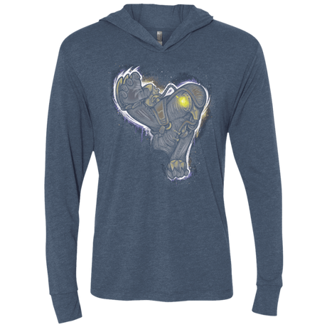 T-Shirts Indigo / X-Small Songbird portrait Triblend Long Sleeve Hoodie Tee