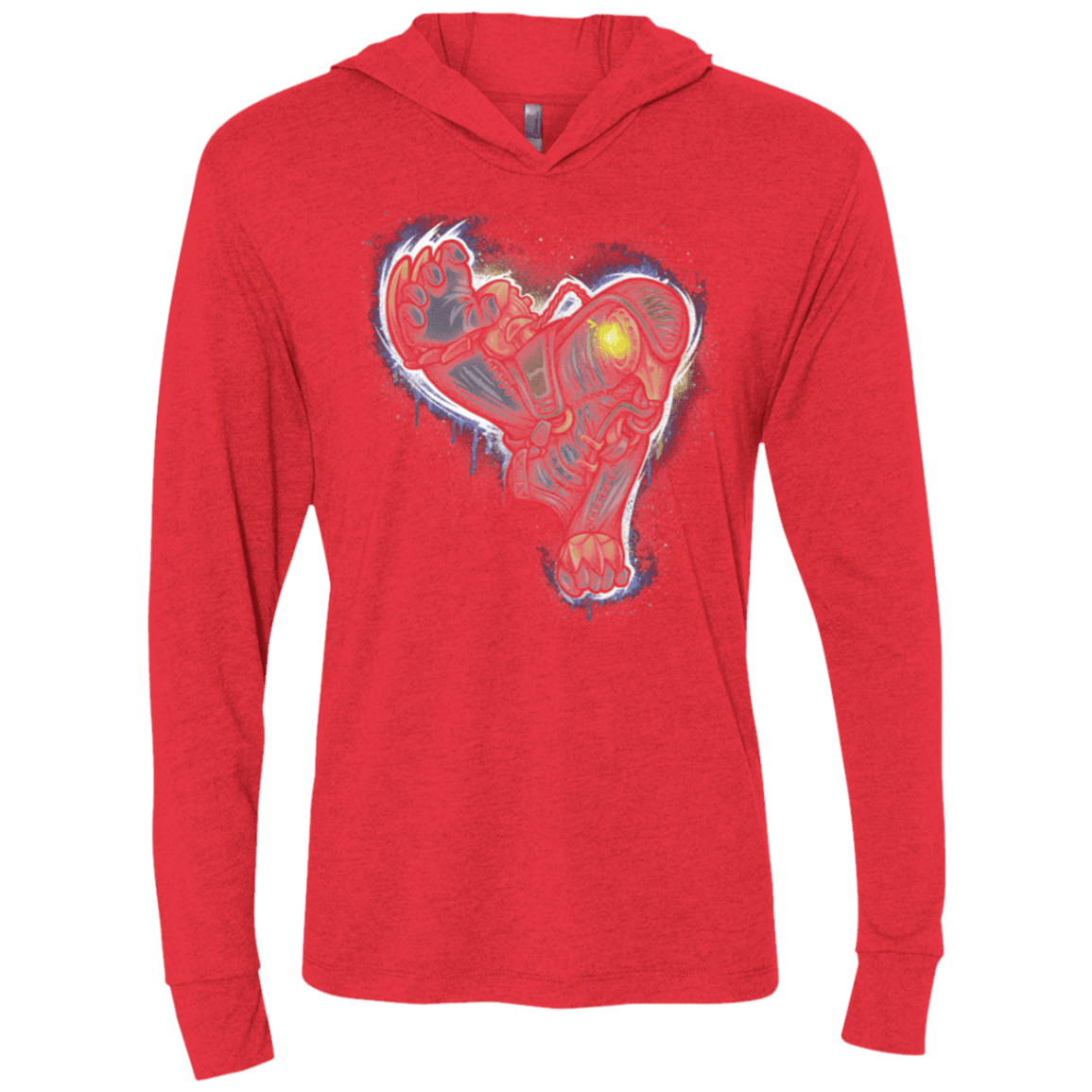 T-Shirts Vintage Red / X-Small Songbird portrait Triblend Long Sleeve Hoodie Tee