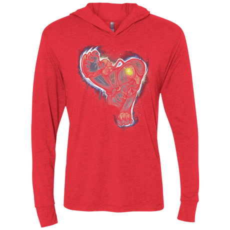 T-Shirts Vintage Red / X-Small Songbird portrait Triblend Long Sleeve Hoodie Tee