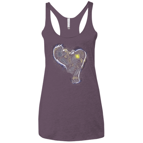 T-Shirts Vintage Purple / X-Small Songbird portrait Women's Triblend Racerback Tank