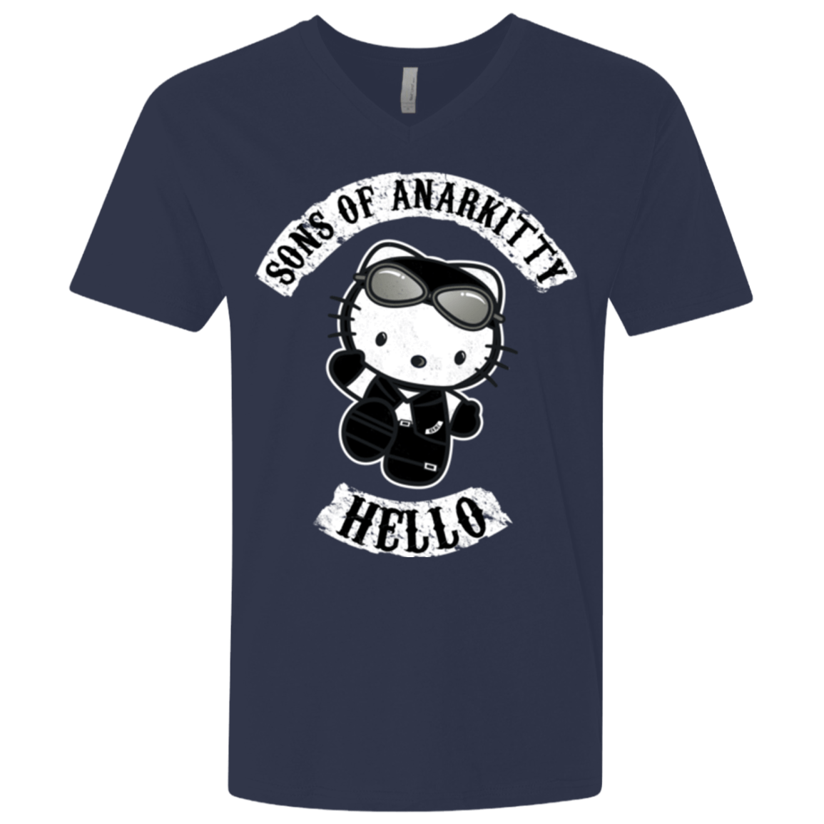 T-Shirts Midnight Navy / X-Small Sons of Anarkitty Men's Premium V-Neck
