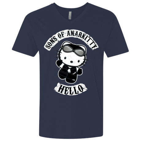 T-Shirts Midnight Navy / X-Small Sons of Anarkitty Men's Premium V-Neck