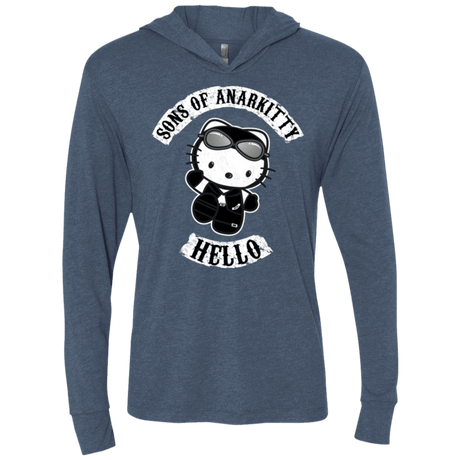 T-Shirts Indigo / X-Small Sons of Anarkitty Triblend Long Sleeve Hoodie Tee