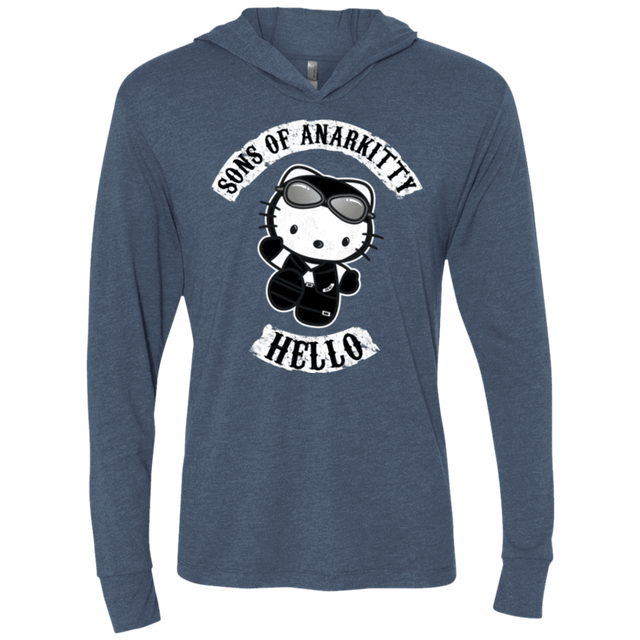 T-Shirts Indigo / X-Small Sons of Anarkitty Triblend Long Sleeve Hoodie Tee