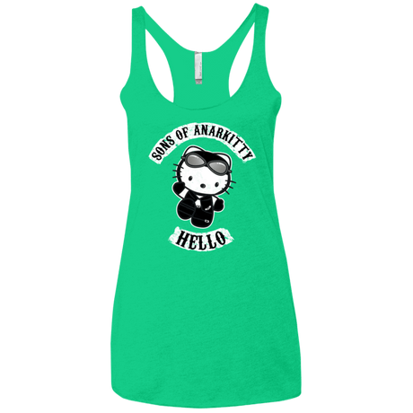 T-Shirts Envy / X-Small Sons of Anarkitty Women's Triblend Racerback Tank