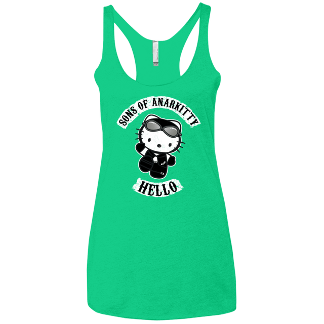 T-Shirts Envy / X-Small Sons of Anarkitty Women's Triblend Racerback Tank