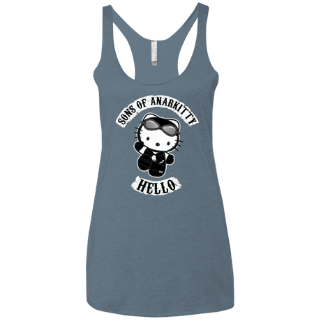 T-Shirts Indigo / X-Small Sons of Anarkitty Women's Triblend Racerback Tank