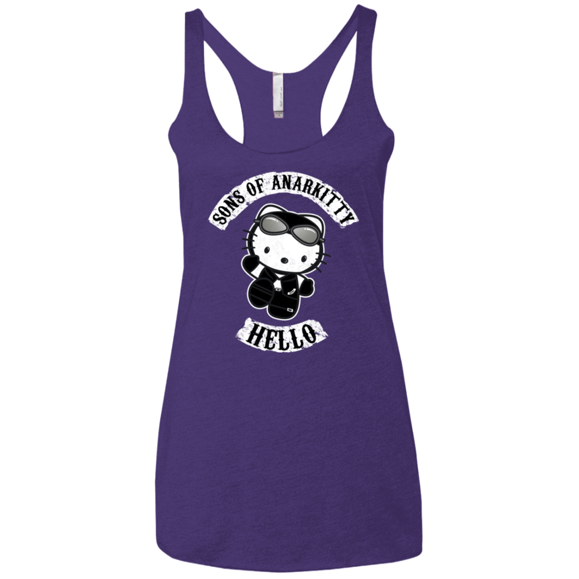 T-Shirts Purple / X-Small Sons of Anarkitty Women's Triblend Racerback Tank