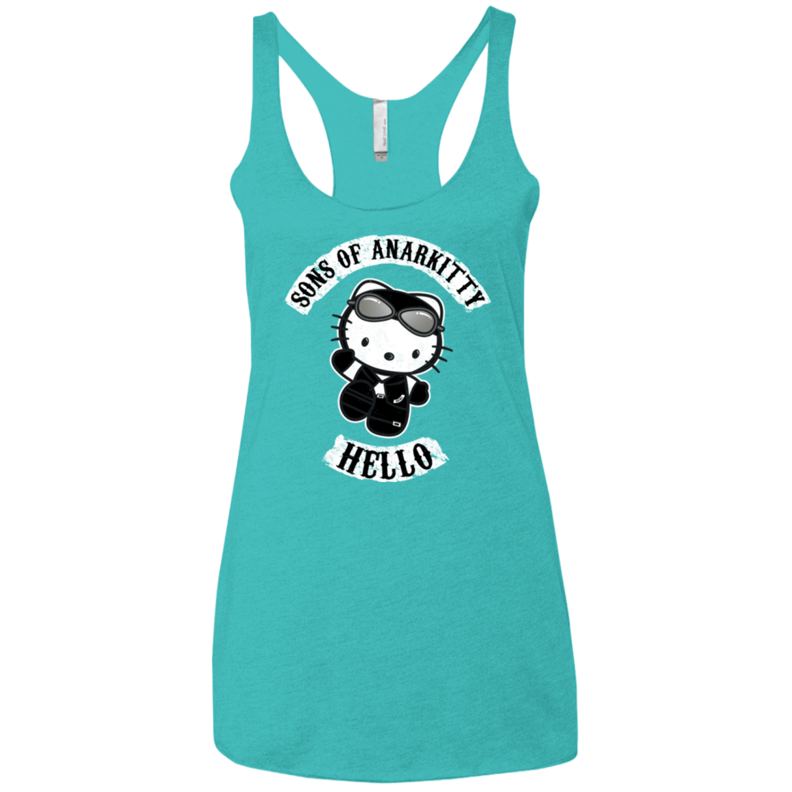 T-Shirts Tahiti Blue / X-Small Sons of Anarkitty Women's Triblend Racerback Tank