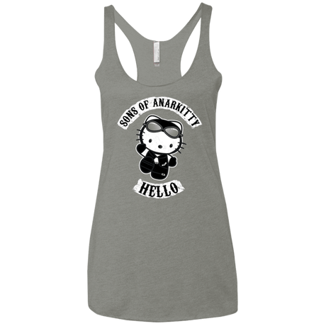 T-Shirts Venetian Grey / X-Small Sons of Anarkitty Women's Triblend Racerback Tank