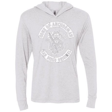 T-Shirts Heather White / X-Small Sons of Anchorman Triblend Long Sleeve Hoodie Tee