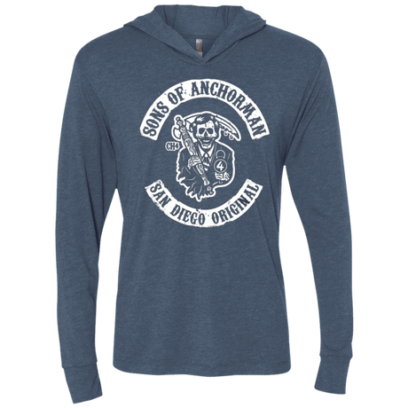 T-Shirts Indigo / X-Small Sons of Anchorman Triblend Long Sleeve Hoodie Tee