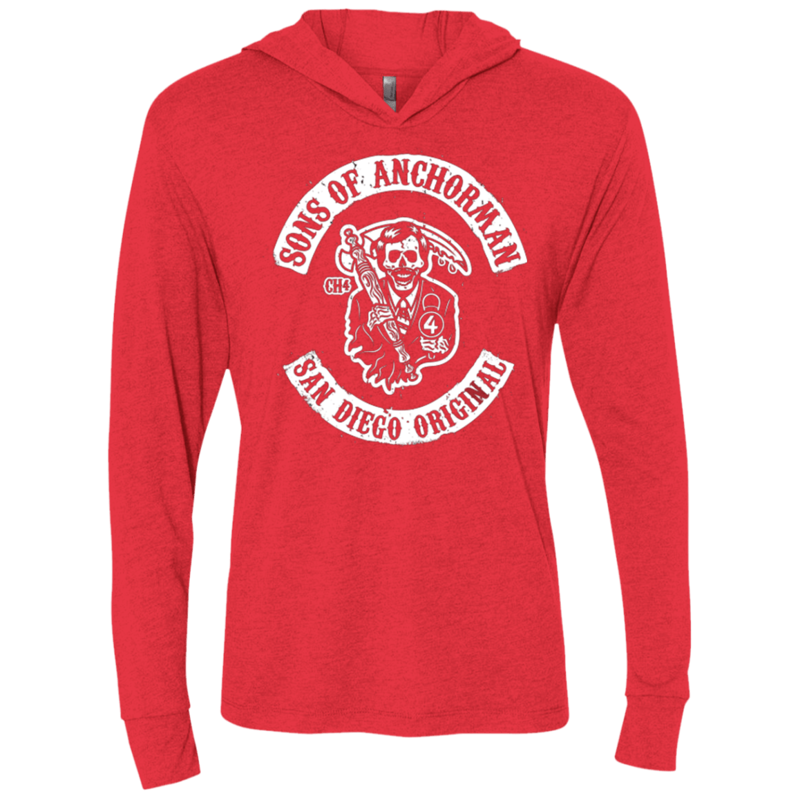 T-Shirts Vintage Red / X-Small Sons of Anchorman Triblend Long Sleeve Hoodie Tee