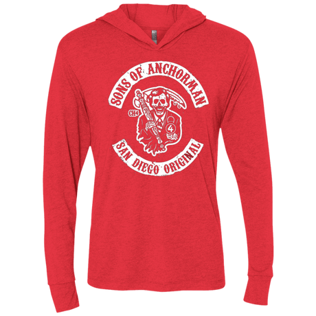 T-Shirts Vintage Red / X-Small Sons of Anchorman Triblend Long Sleeve Hoodie Tee