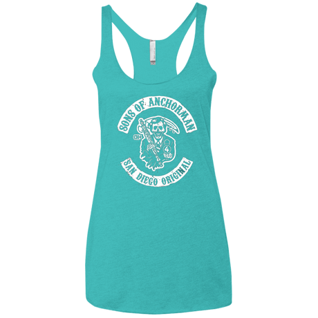 T-Shirts Tahiti Blue / X-Small Sons of Anchorman Women's Triblend Racerback Tank